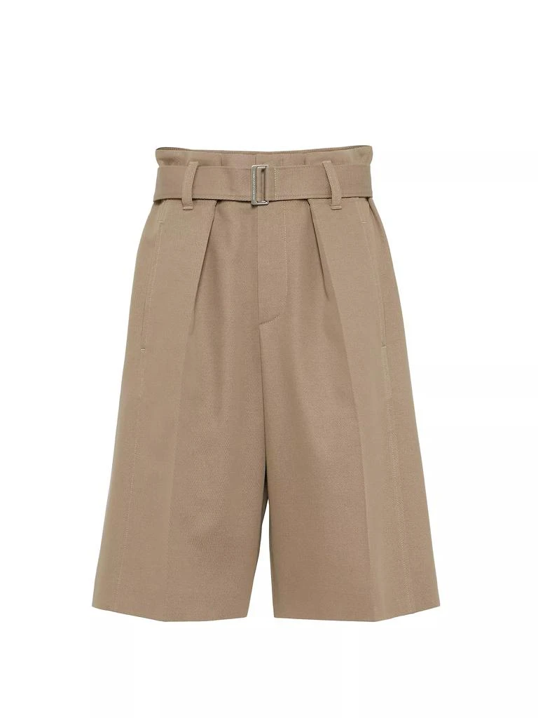 Brunello Cucinelli Cotton and Wool Cover Paperbag Bermuda Shorts 1