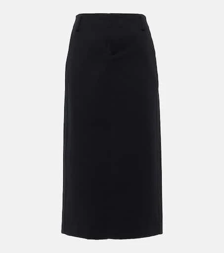Vince Low-rise cotton-blend midi skirt 1