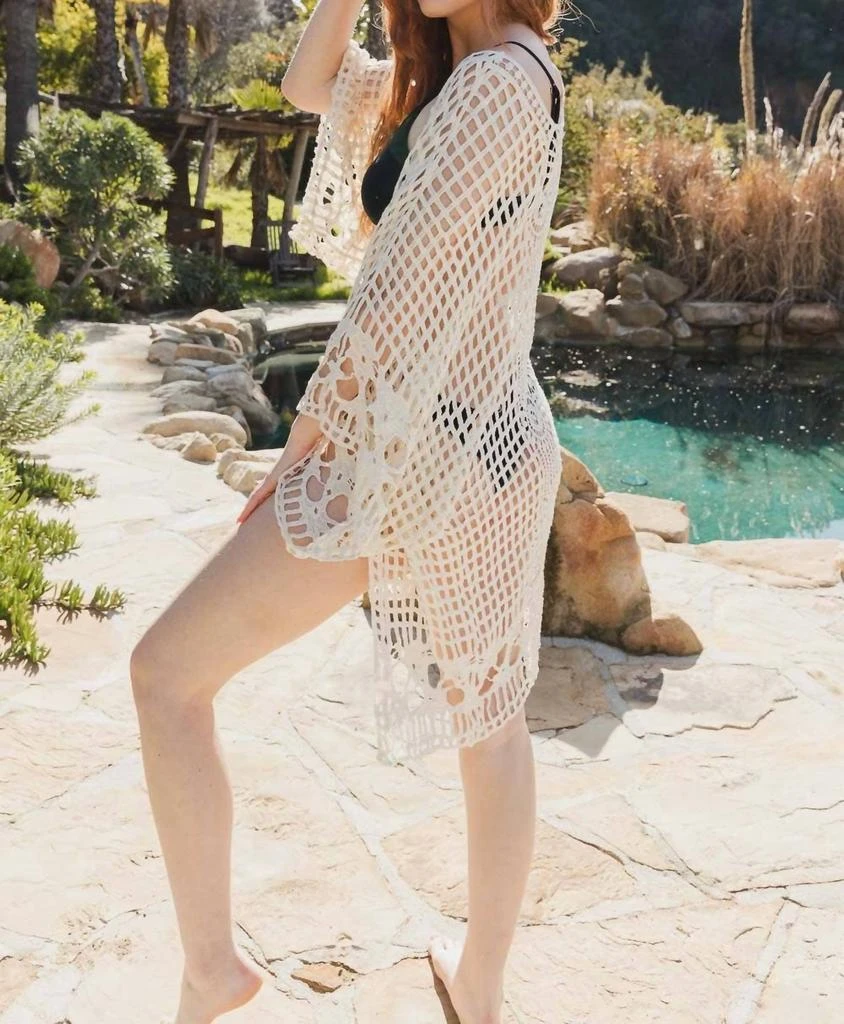 LETO Leto - Boho Crochet Kimono With Lace Details 2