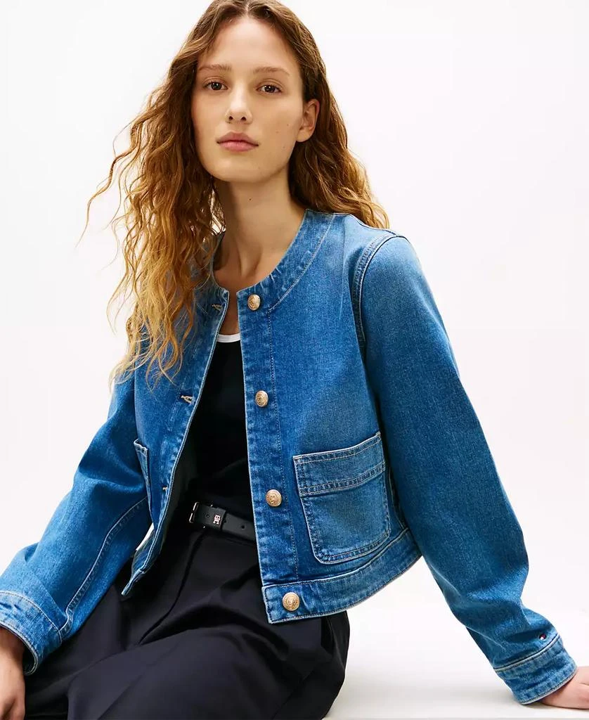 Tommy Hilfiger Women
s Denim Mid Blue Pocket Lady Jacket 3