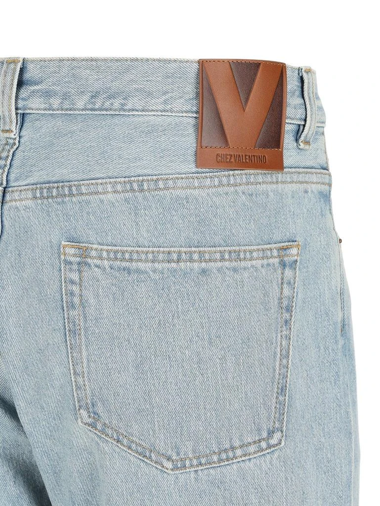Valentino Valentino	Logo Patch Straight Leg Jeans 4