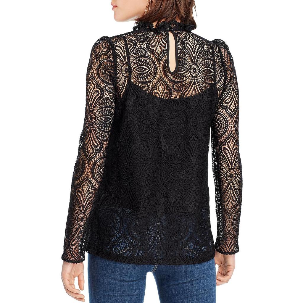 LINI Kaylee Womens Ruffled Lace Blouse