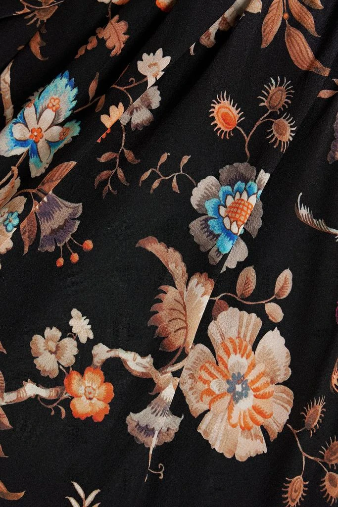 LES RÊVERIES One-shoulder gathered floral-print silk crepe de chine mini dress 4