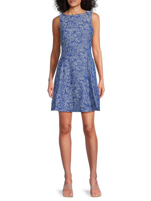 Derek Lam ​Floral-Print Stretch Fit-and-Flare Minidress