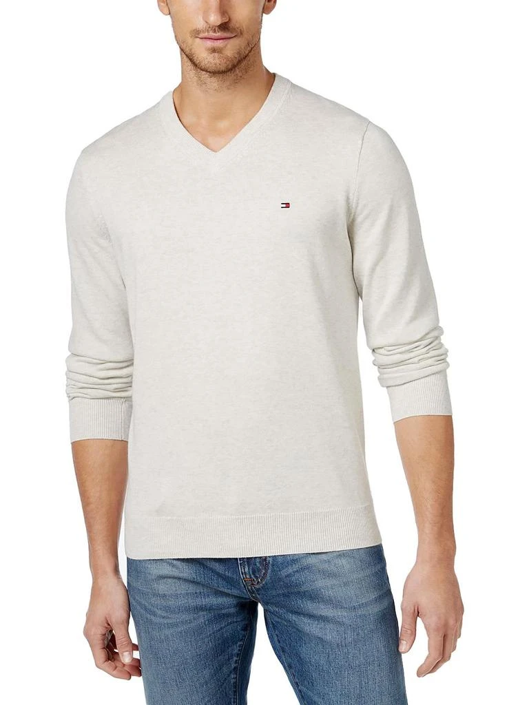 Tommy Hilfiger Mens Cotton Long Sleeves V-Neck Sweater 2