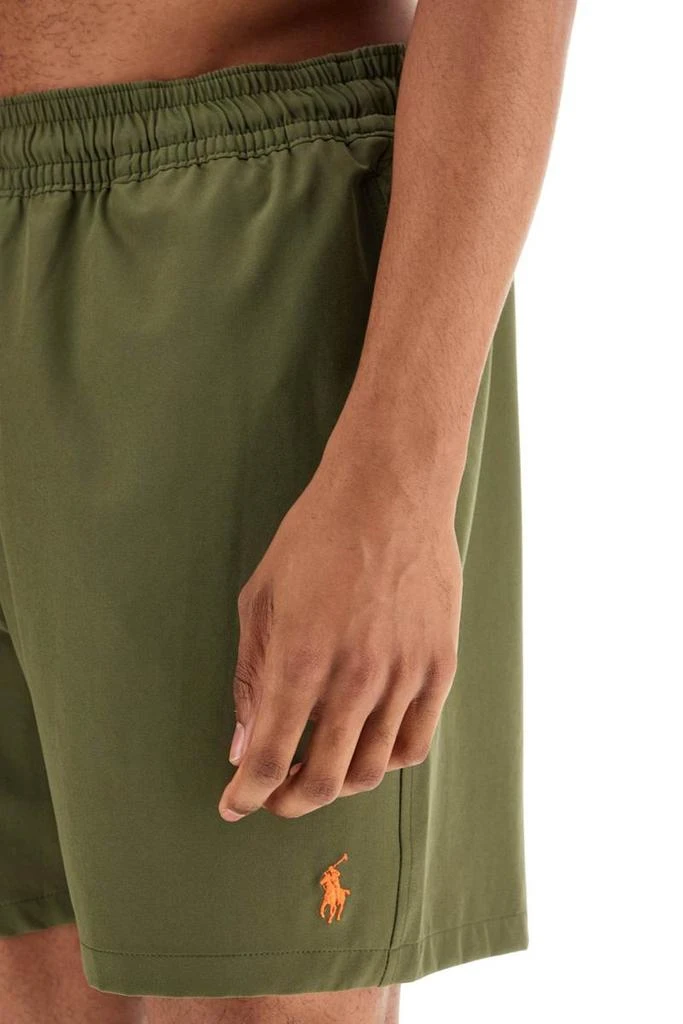 Ralph Lauren olive green swim trunks in recycled polyester with embroidered logo 4