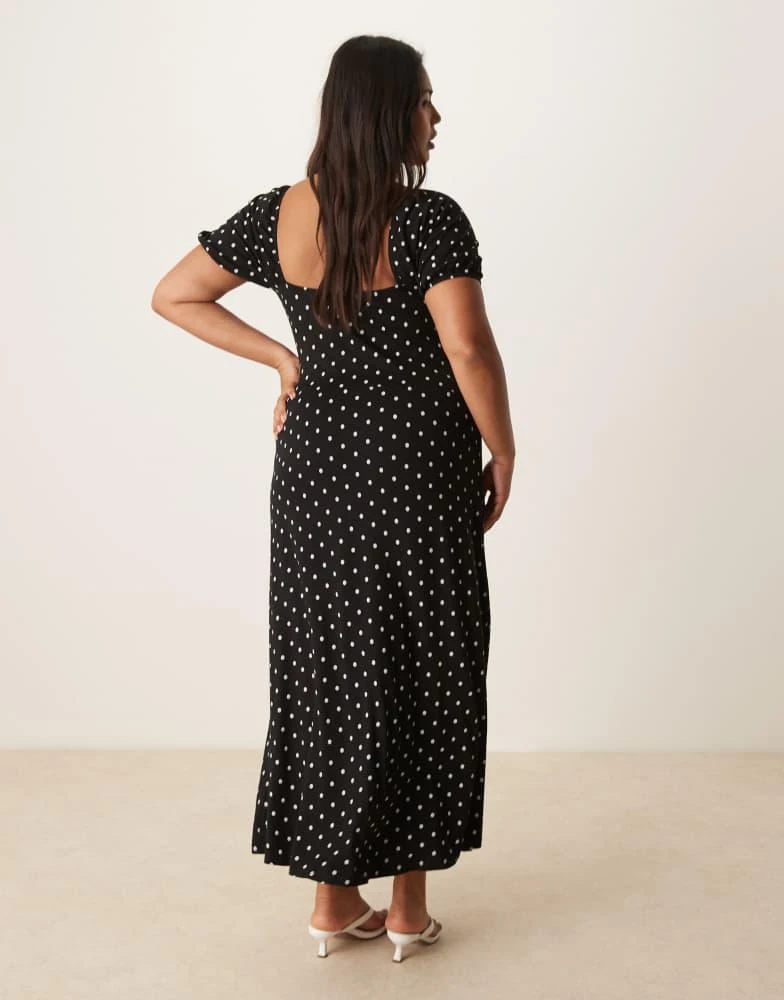 Midi Dress Asos Curve Sizing NWT ASOS Design Knitted Midi Dress With Square  Neck In Black