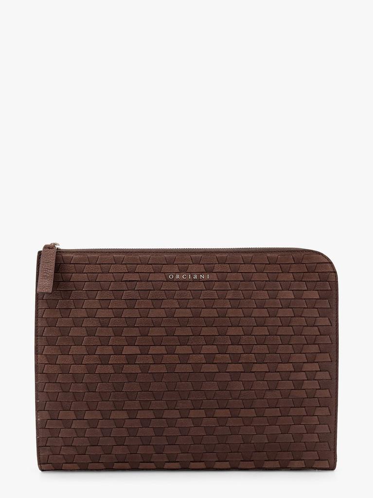ORCIANI Leather document case with interwined motif
