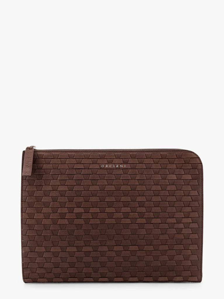 ORCIANI Leather document case with interwined motif 1