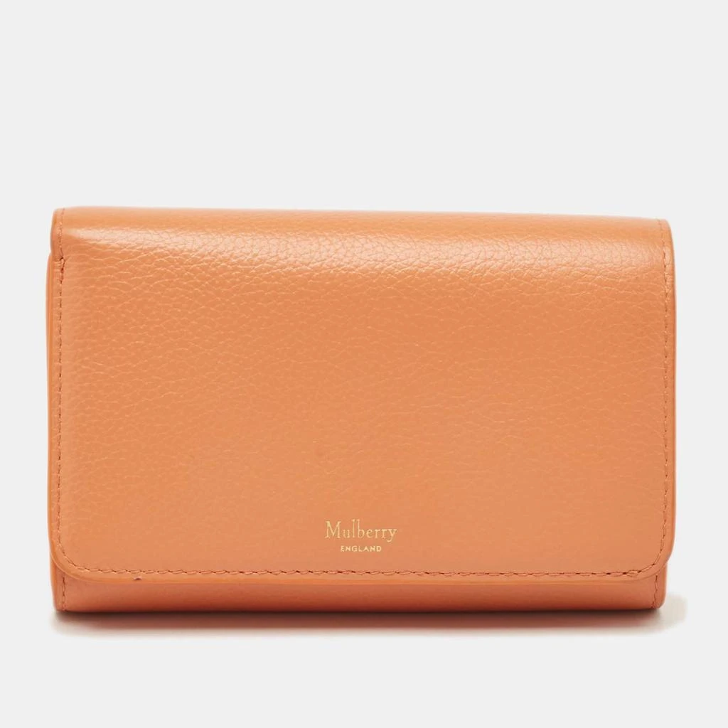 Mulberry Mulberry Orange Leather Flap Continental Wallet 1
