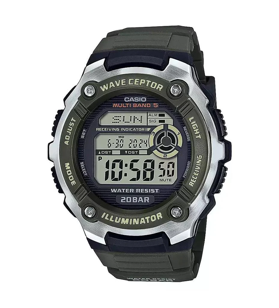 Casio Men's Digital Green Resin Watch 47.7mm, WV200R-3A 1