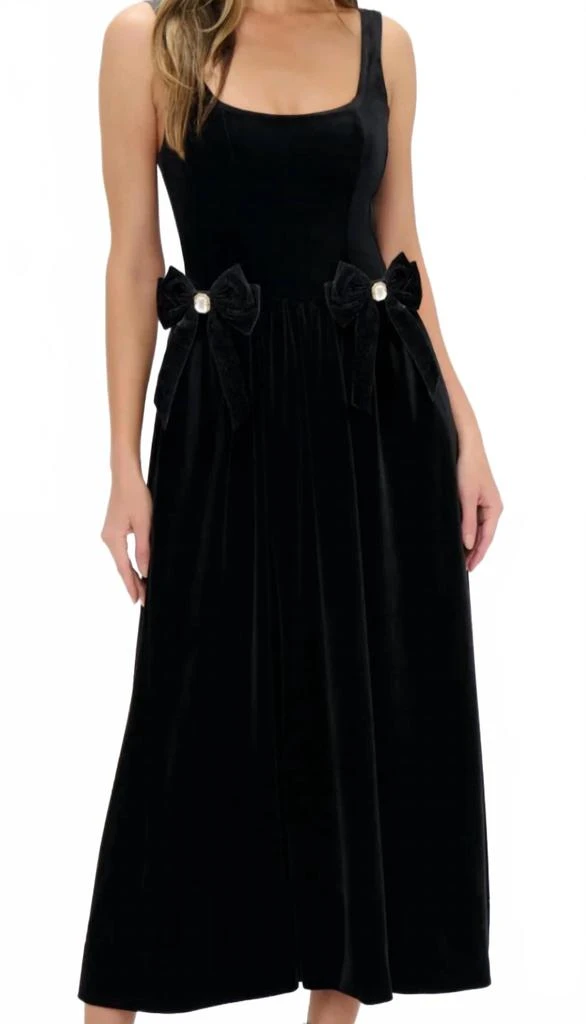 Ricci Midi Dress, in Black Velvet, Size: Large | Show Me Your Mumu Ricci Midi Dress, in Black Velvet, Size: Large | Show Me Your Mumu