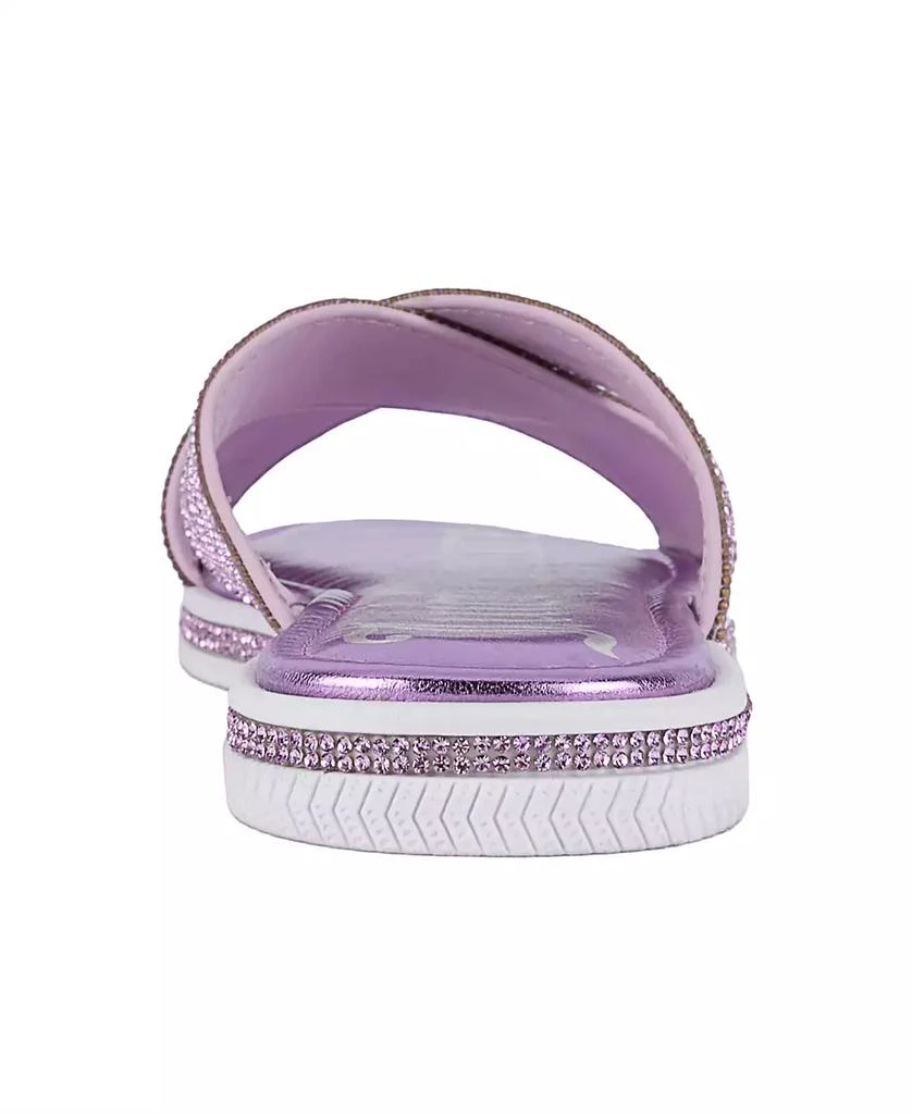 Juicy Couture Women's Yorri Slip On Sparkly Cross-Band Flat Sandals 3