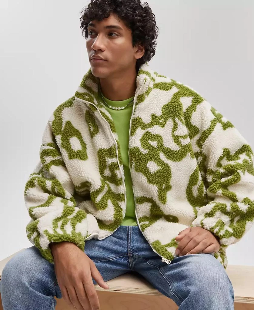 Mode of One Men's Jacquard Zip-Front Sherpa Jacket 1
