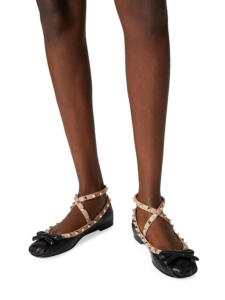 Valentino Rockstud Ballerina Flats In Nappa Leather 6