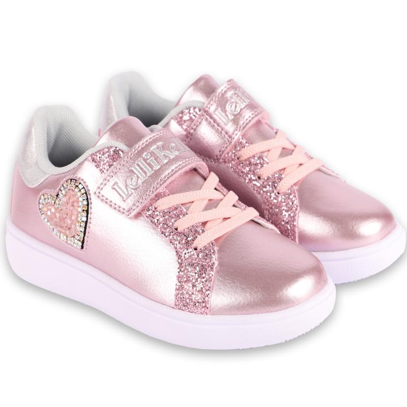Lelli Kelly Rhinestone love heart pink sneackers