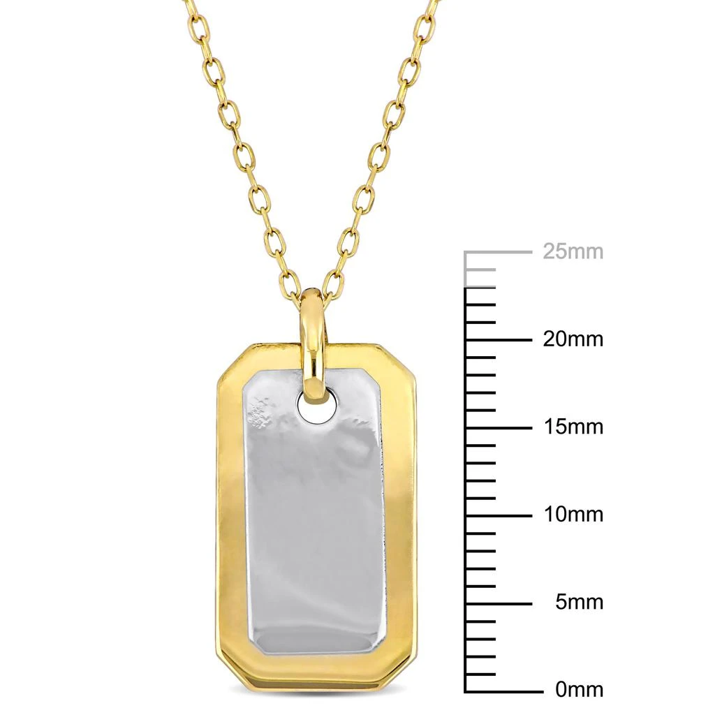Mimi & Max Dog Tag Necklace in 10k Two-Tone Yellow and White Gold-18 in 3
