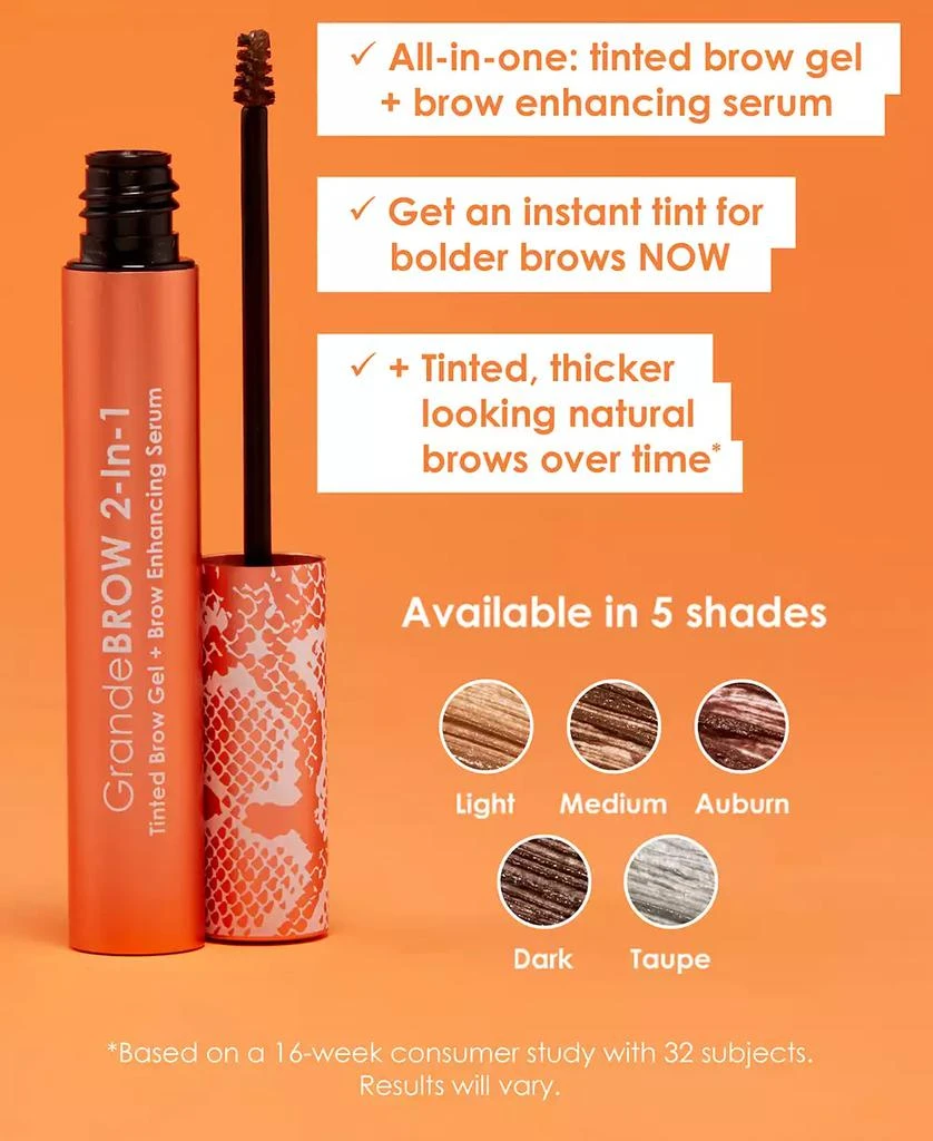 Grande Cosmetics Travel-Size GrandeBROW 2-In-1 Tinted Brow Gel + Brow Enhancing Serum, 0.02 oz. 14