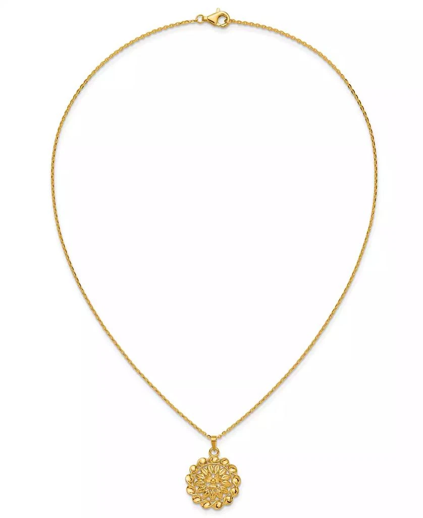 Macy's Flower Cable Chain Pendant Necklace in 24k Yellow Gold 3
