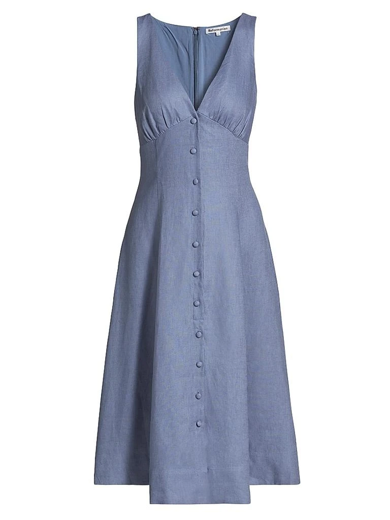 Reformation Sebastien Linen Midi-Dress 1