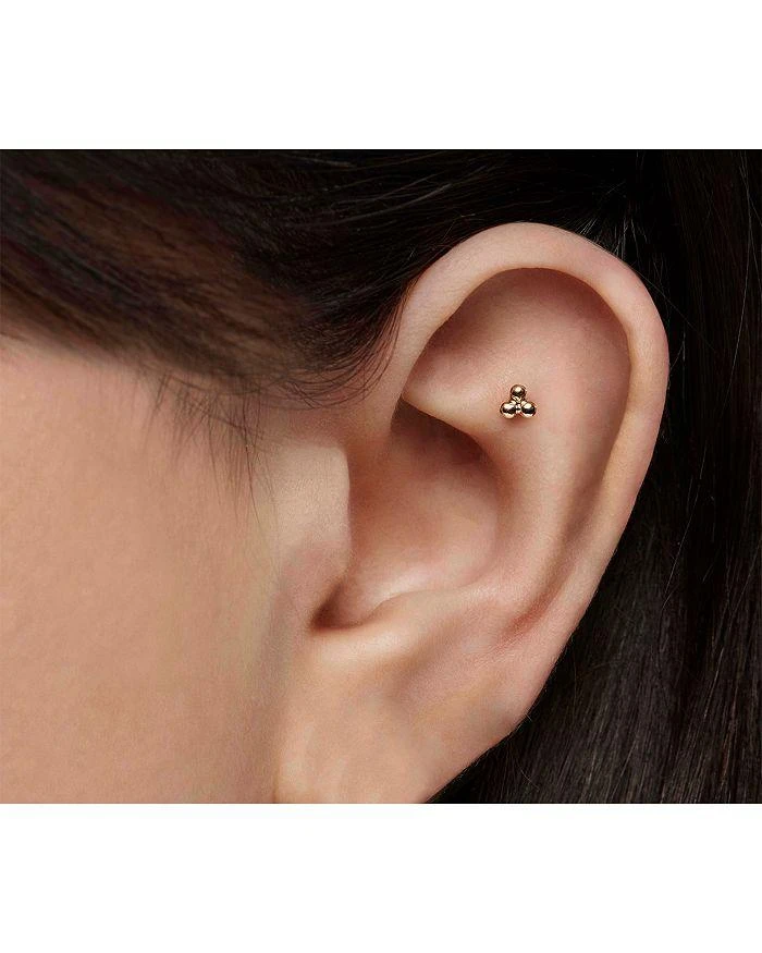 Maria Tash 14K Yellow Gold Trinity Ball Single Stud Earring 2