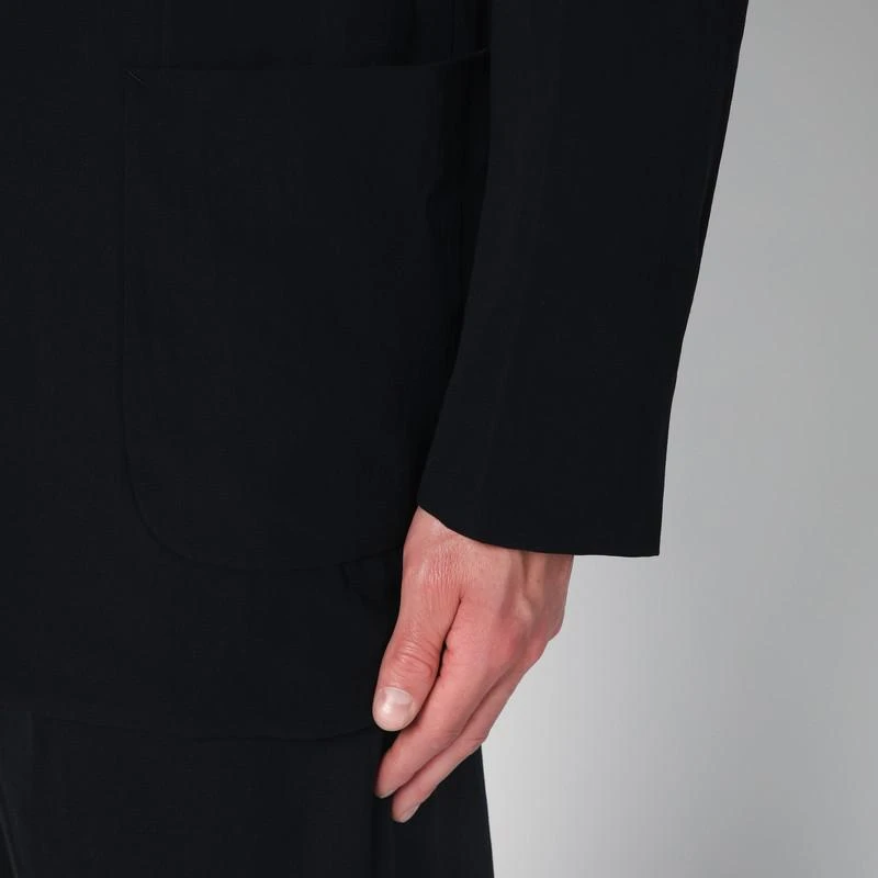 AURALEE Single-breasted black jacket in cotton and wool 4