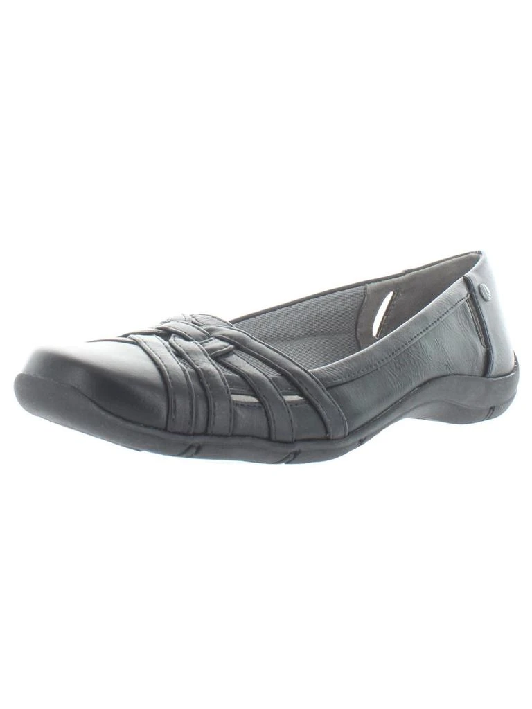 LifeStride Diverse  Womens Faux Leather Square Toe Flats 4