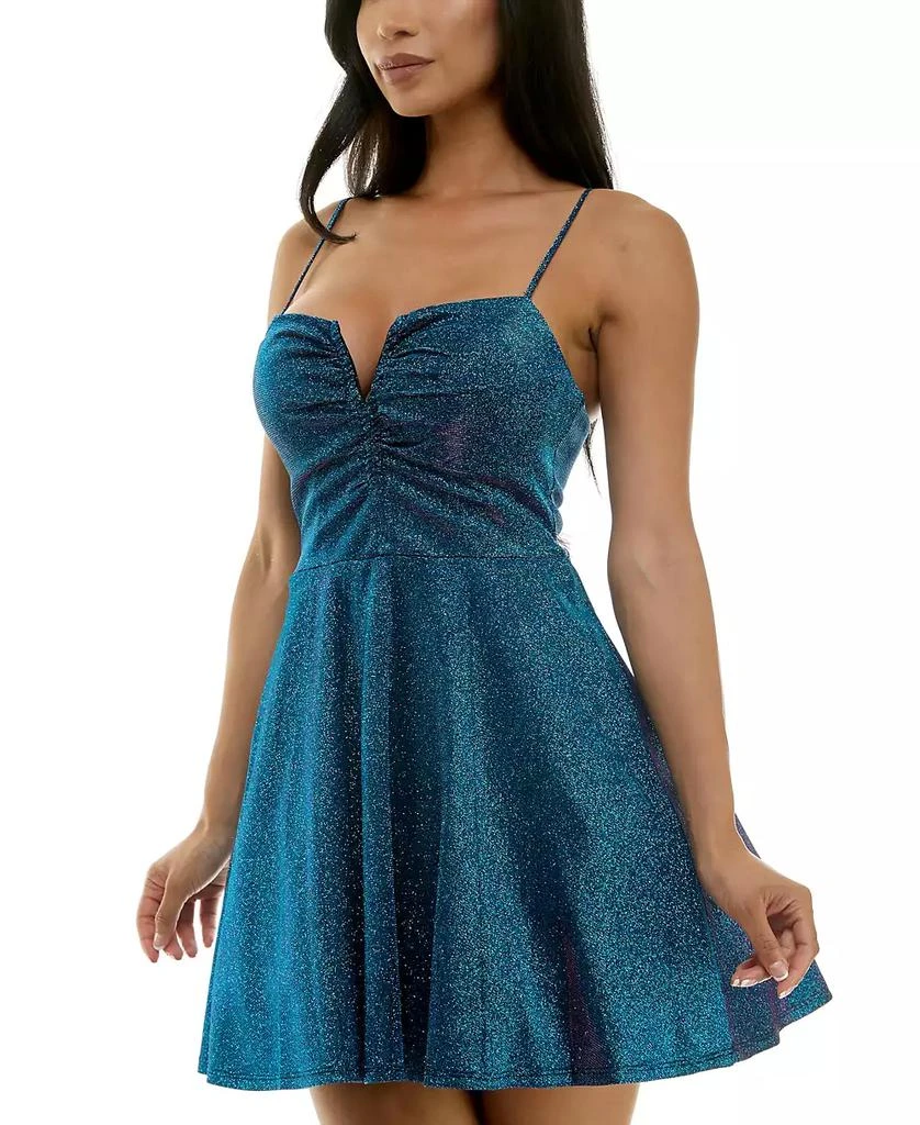 Crystal Doll Juniors' Notch V-Neck Sleeveless Fit & Flare Dress 4