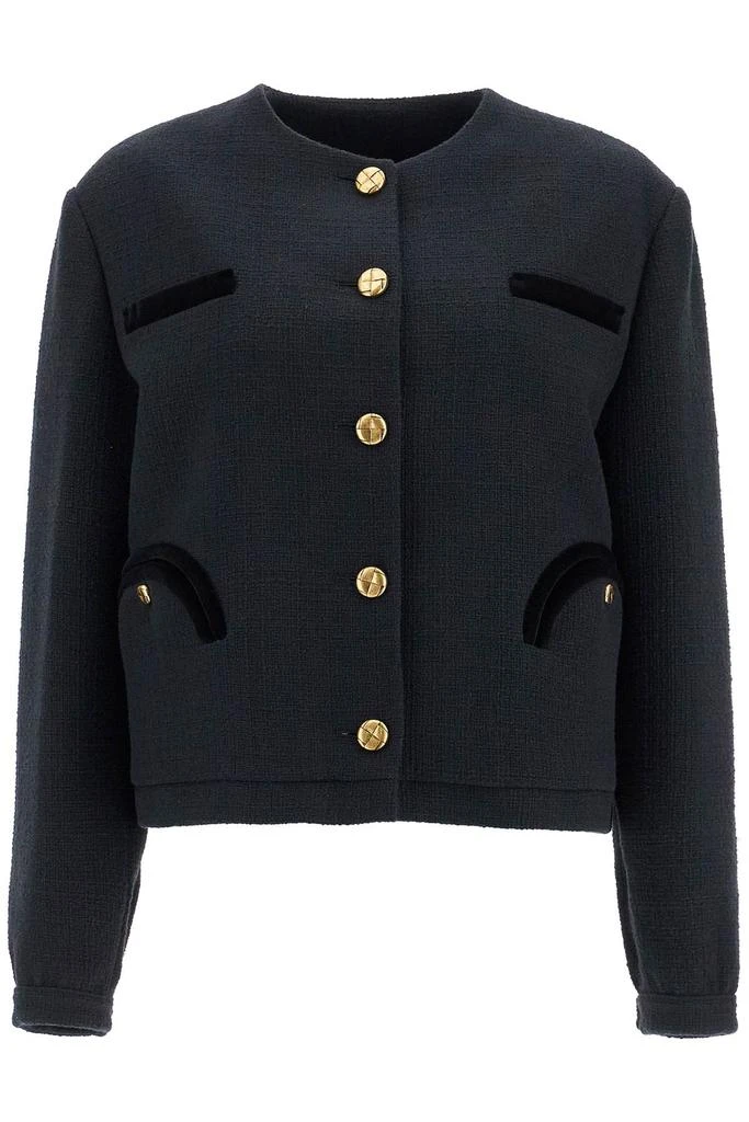 BLAZÉ MILANO cropped black cotton bolero with golden buttons 1