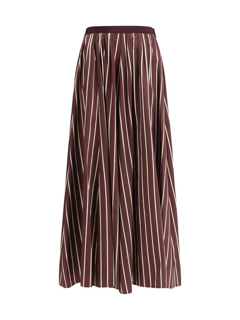 FORTE_FORTE Striped satin Long Skirt