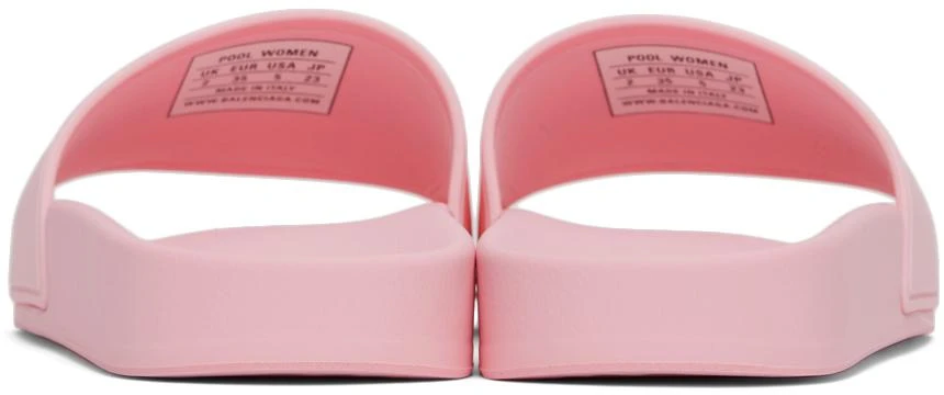 Balenciaga Pink Logo Pool Slides 4