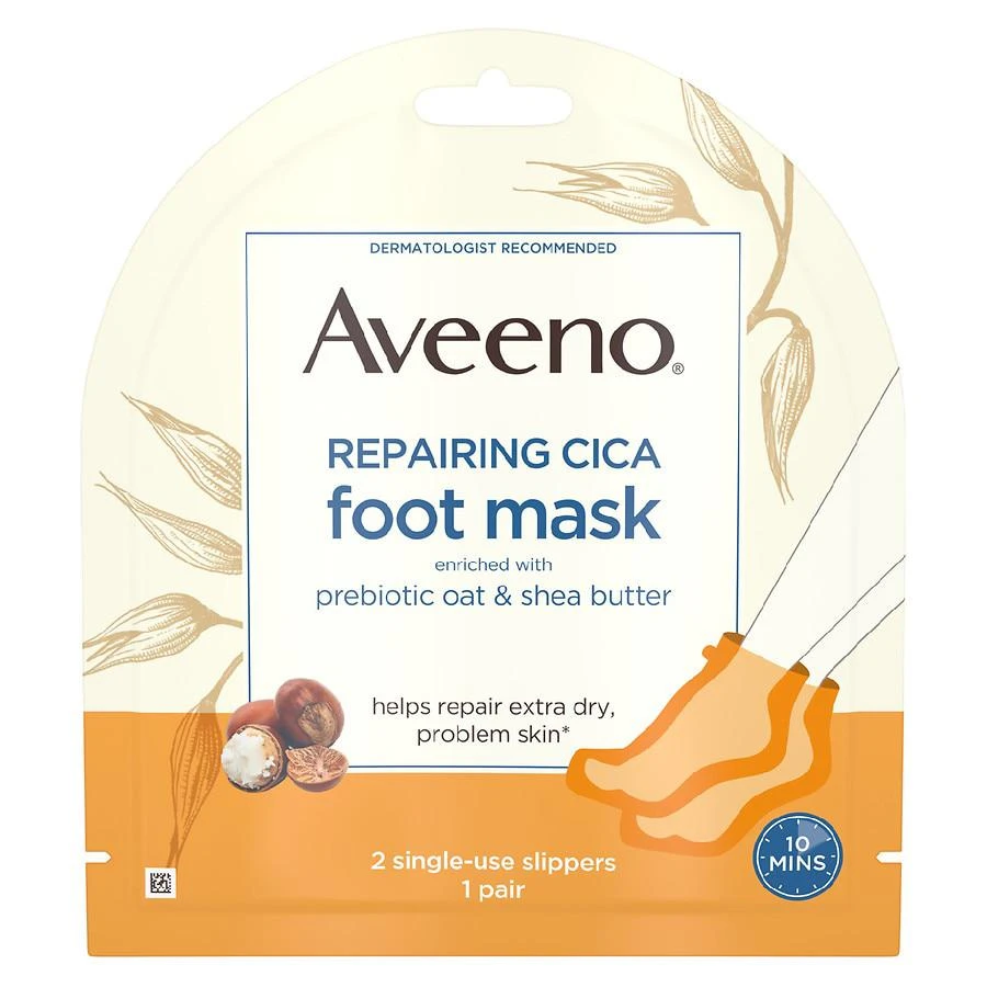 Aveeno Skin Relief Repairing Foot Mask For Dry Skin Fragrance Free 1