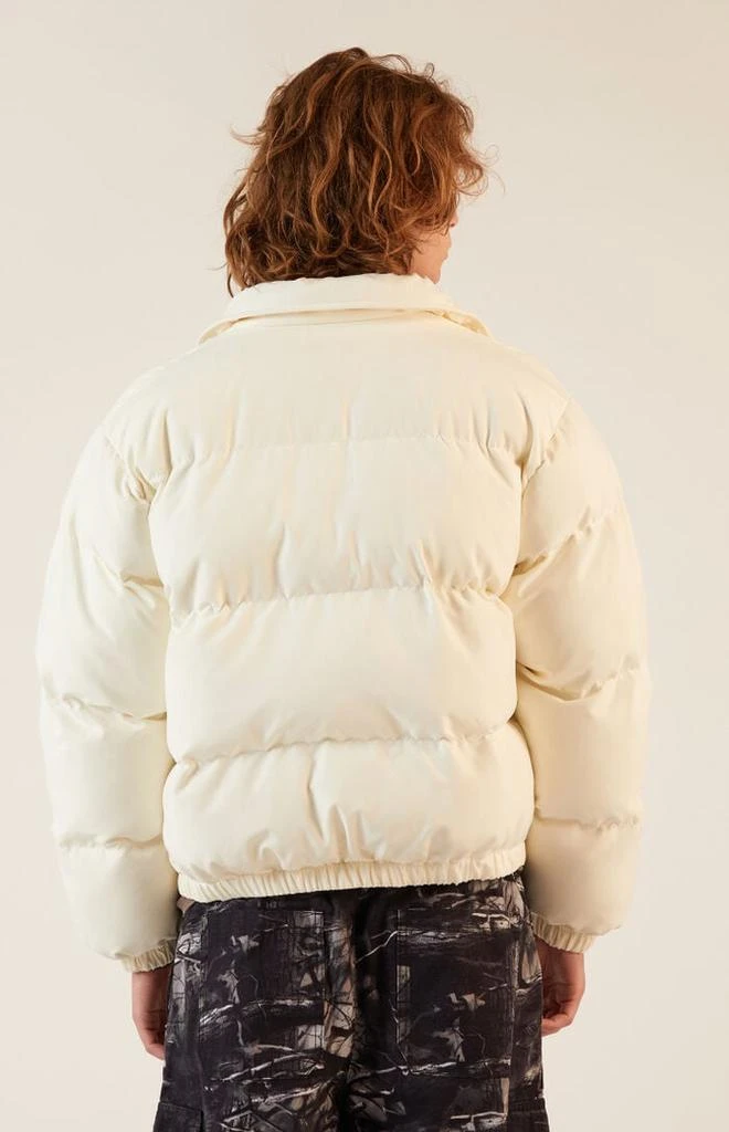 PacSun Cream Coaches Puffer Jacket 3
