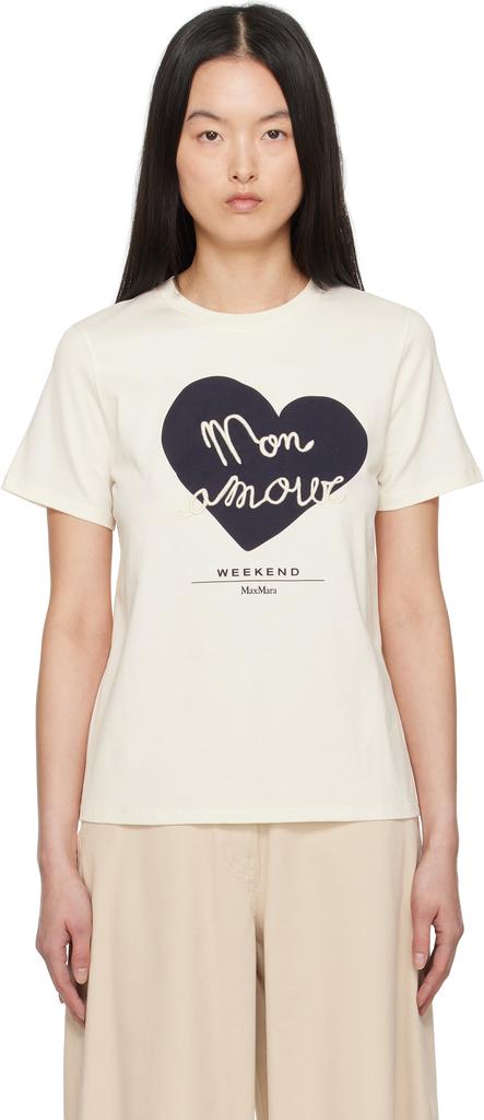 Tシャツ・カットソー Weekend Max Mara T-shirt With Vello Logo Pri Cotton jersey T-shirt, ivory | Weekend Max Mara