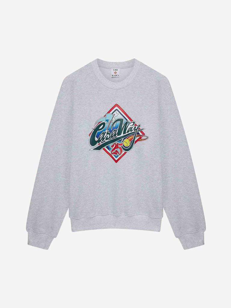 【関税込み】Casablanca グレー Greek Temple フーディ Casablanca: Gray Greek Temple Hoodie | SSENSE