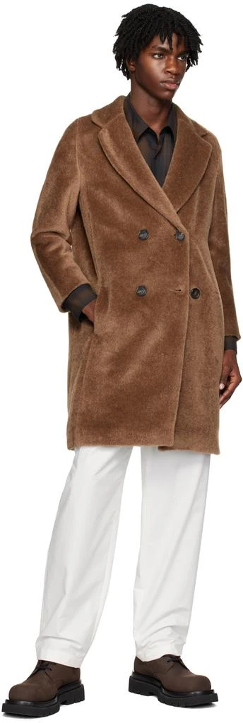 Max Mara Brown Double-Breasted Faux-Fur Coat 4