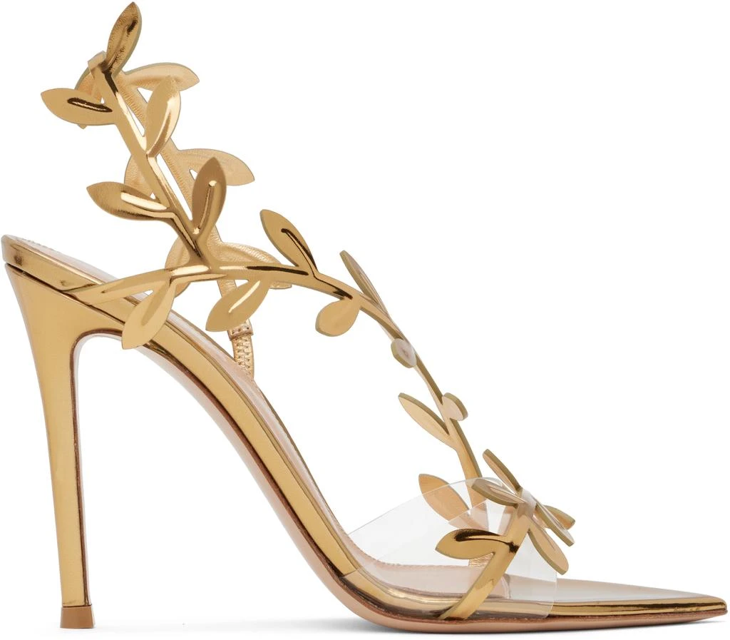 Gianvito Rossi Gold Flavia Heeled Sandals 1