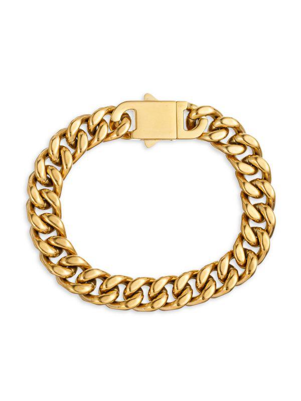 Eye Candy LA Francis 18K Goldplated Titanium Cuban Link Chain Bracelet