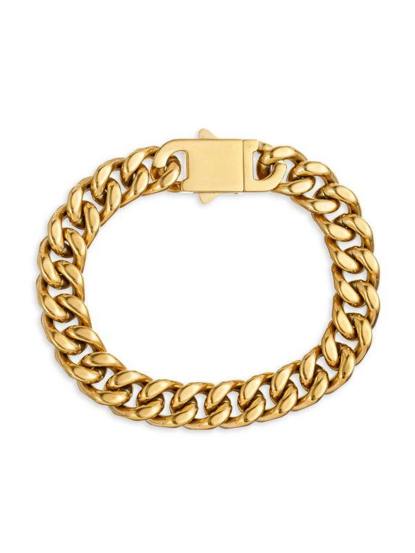Eye Candy LA Francis 18K Goldplated Titanium Cuban Link Chain Bracelet 1