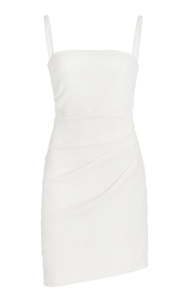 Anemos Anemos - The Nadege Draped Linen-Blend Mini Dress - White - XL - Moda Operandi