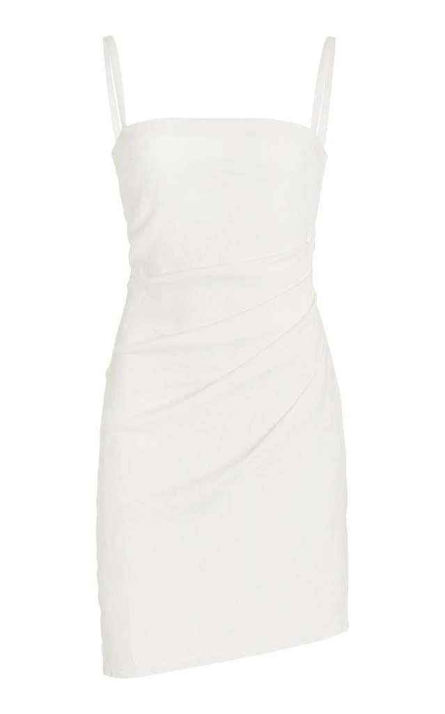 Anemos Anemos - The Nadege Draped Linen-Blend Mini Dress - White - XL - Moda Operandi 1
