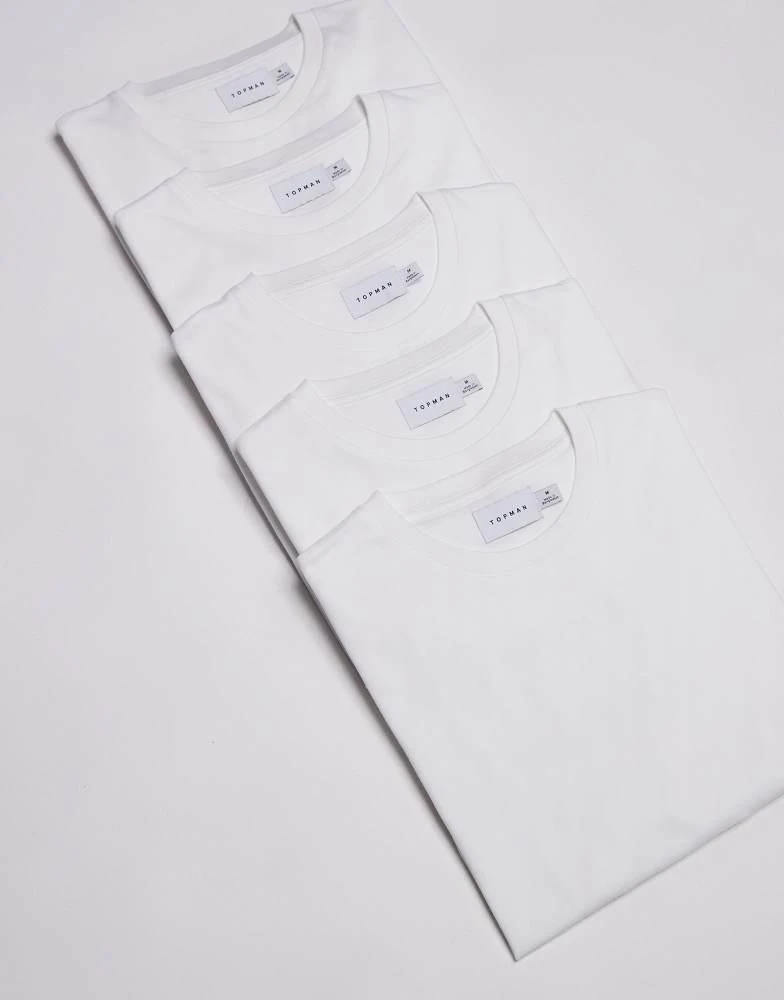 Topman Topman 5 pack regular t-shirt in white 1