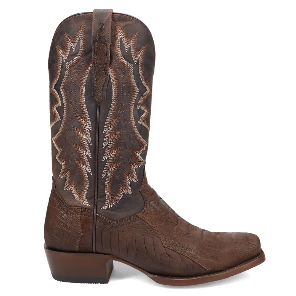 Dan Post Dan Post Boots Mens Anders Embroidered Ostrich Square Toe Dress Boots Mid Calf - Brown