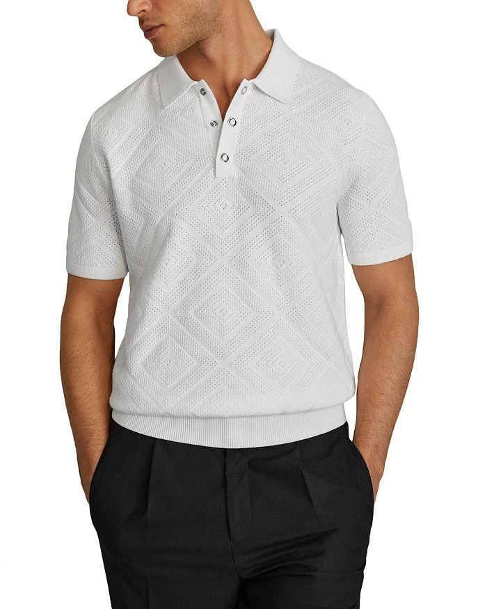 REISS Lupton Regular Fit Short Sleeve Textured Knit Polo 1