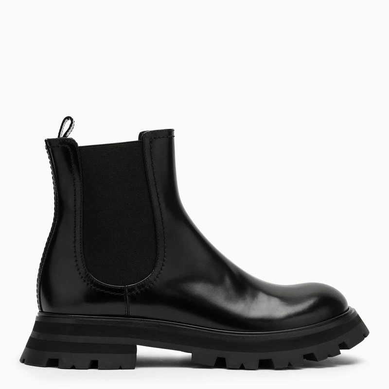 Alexander McQueen Black leather beatles boot 1