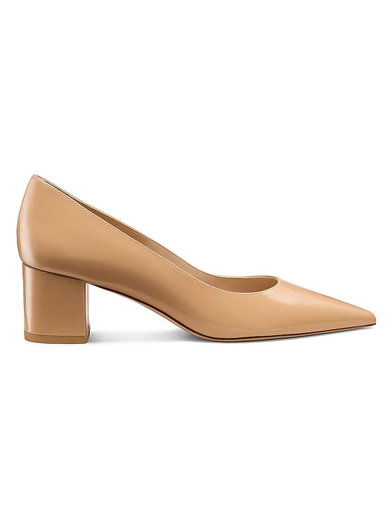 Stuart Weitzman Power 50MM Leather Block-Heel Pumps