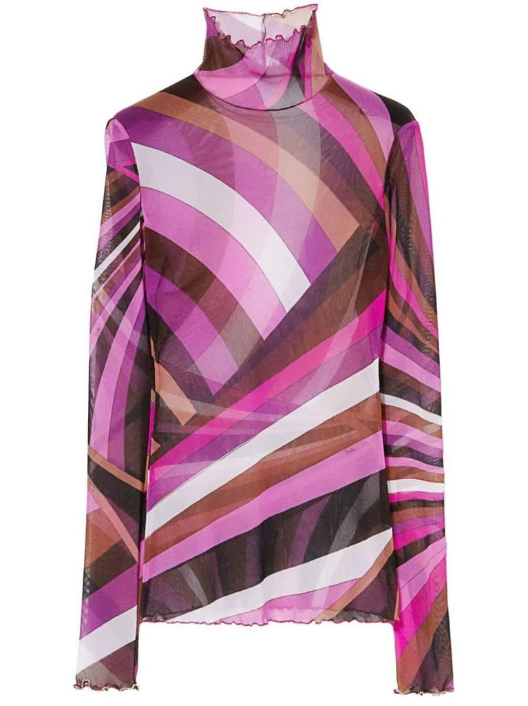 Pucci Pucci Iris-Print Semi-Sheer Top Clothing 1