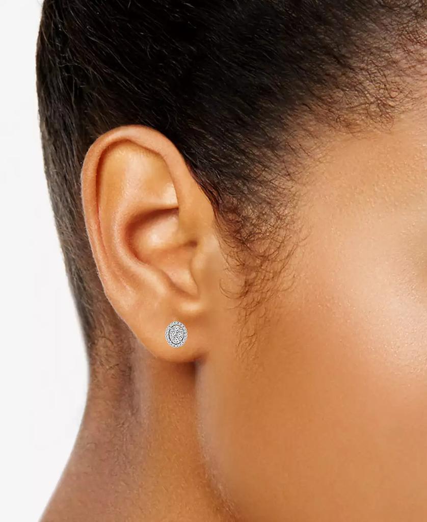 TruMiracle TruMiracle™ Diamond Halo Oval Cluster Halo Stud Earrings (1/3 ct. t.w.) in 14k White Gold