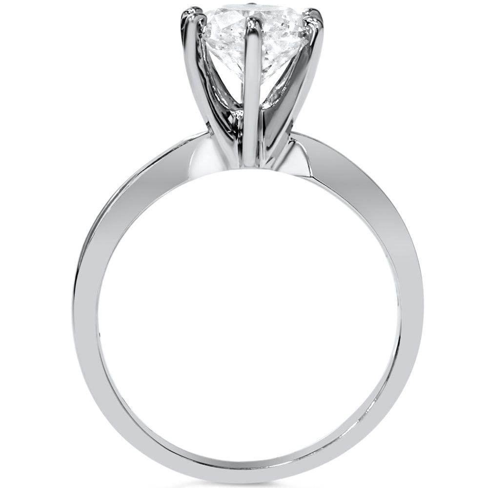 Pompeii3 VVS 3ct Solitaire Moissanite Engagement Ring Round Brilliant 14k White Gold