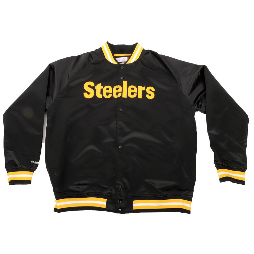 Mitchell & Ness NFL Pittsburgh Steelers Bouble Clutch Lightweight Satin Button Up Jacket